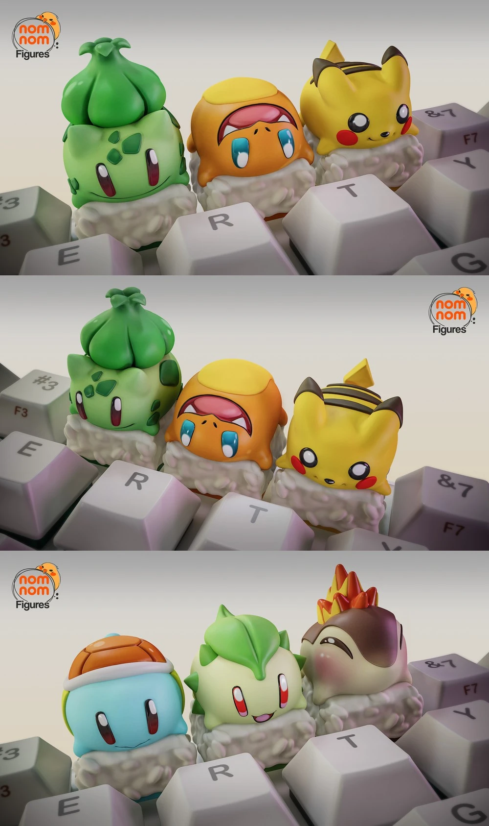 Pokémon Sushi Keycaps — Pokémon 3D printable STL model