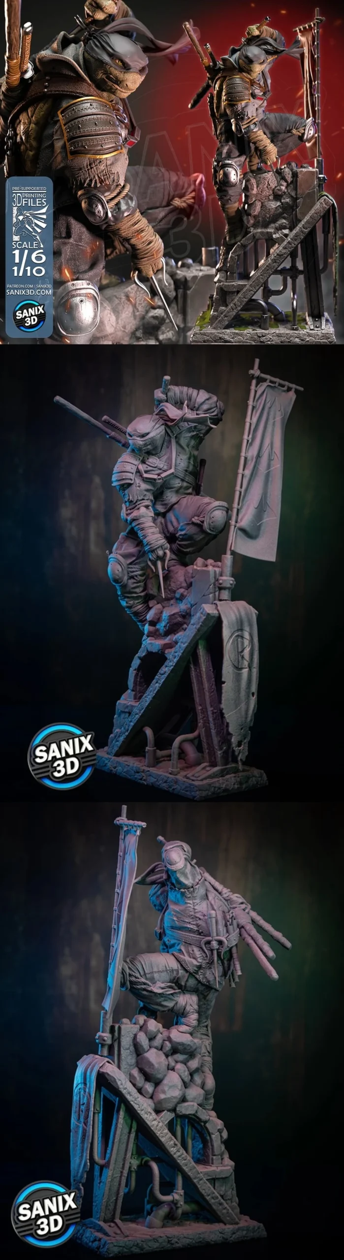 Last Ronin — Teenage Mutant Ninja Turtles STL render Last Ronin — Teenage Mutant Ninja Turtles 3D printable STL model