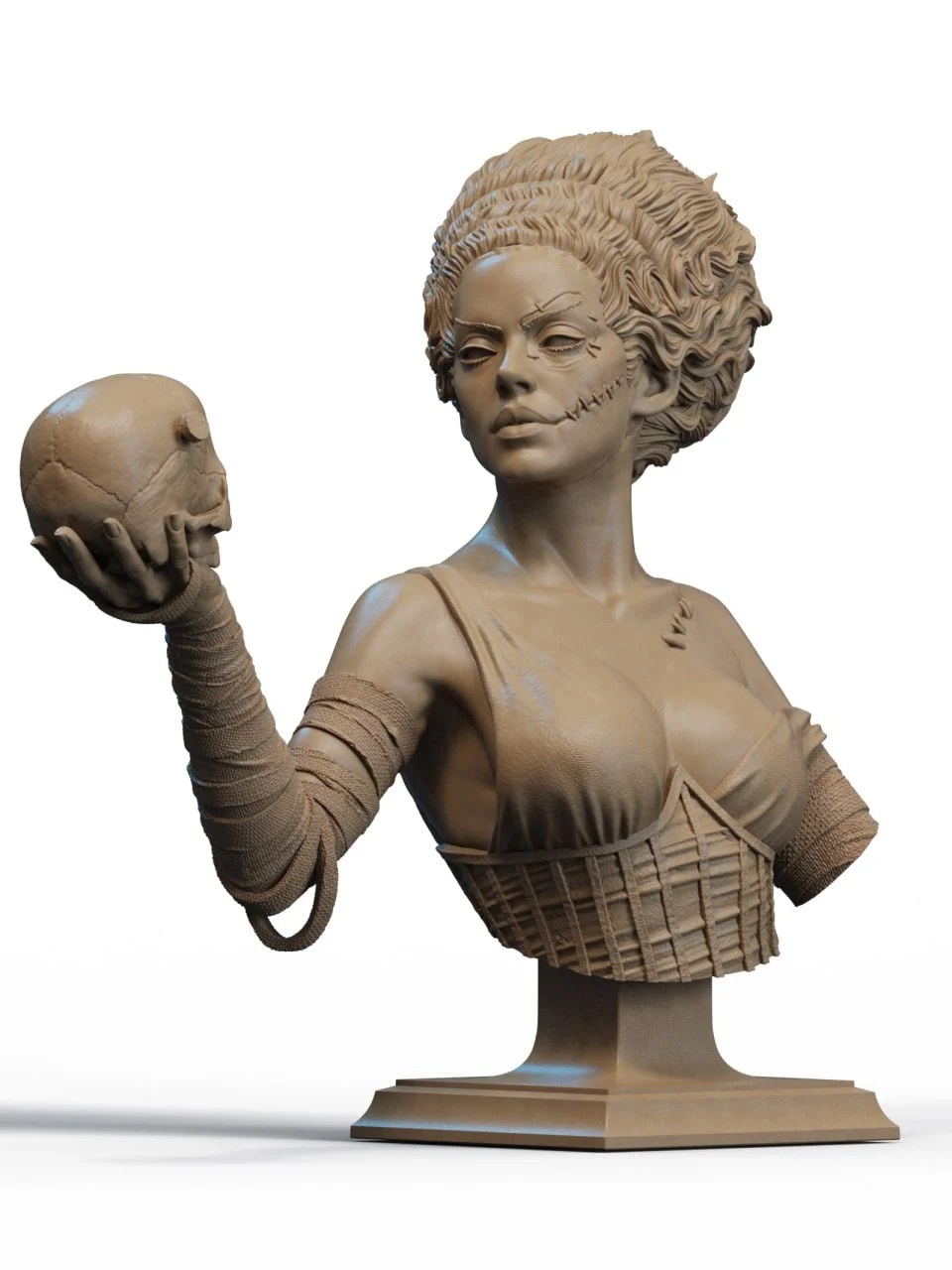 Frankenstein Bride Bust 3D printable STL model