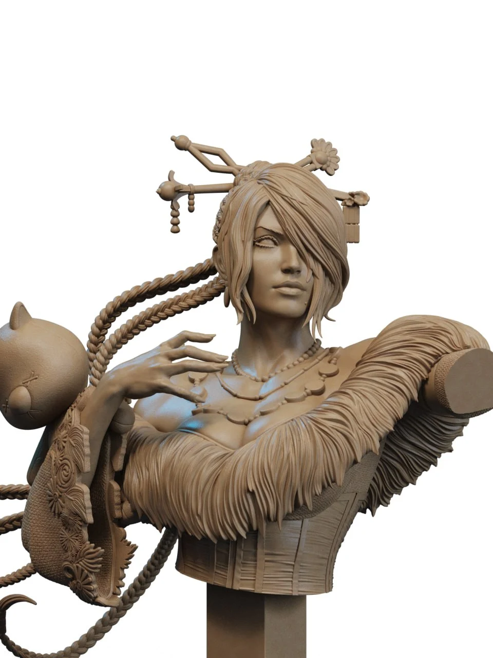 Lulu Bust STL render Lulu Bust 3D printable STL model