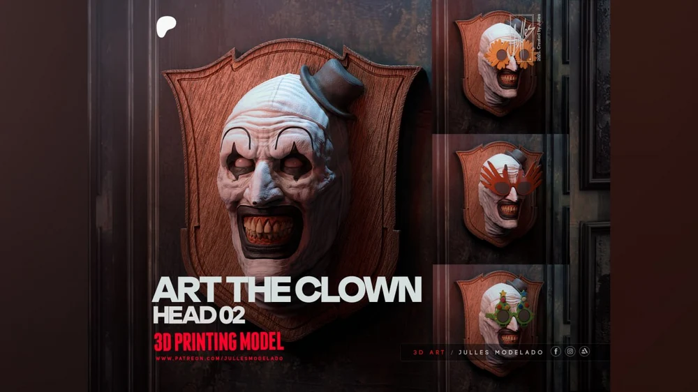 Terrifier Plaque — Terrifier STL render Terrifier Plaque — Terrifier 3D printable STL model
