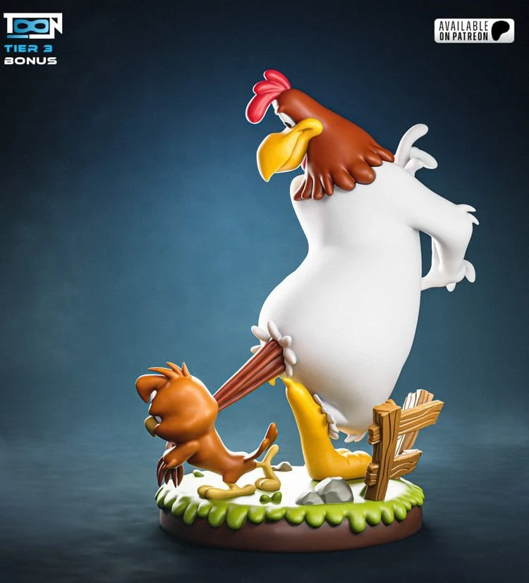 Foghorn Leghorn & Chicken Hawk — Looney Tunes STL render Foghorn Leghorn & Chicken Hawk — Looney Tunes 3D printable STL model