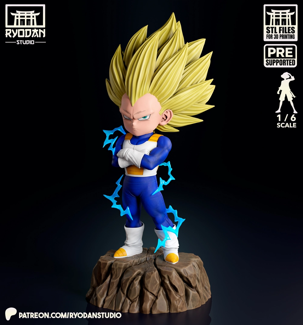 Vegeta Daima — Dragon Ball STL render Vegeta Daima — Dragon Ball 3D printable STL model