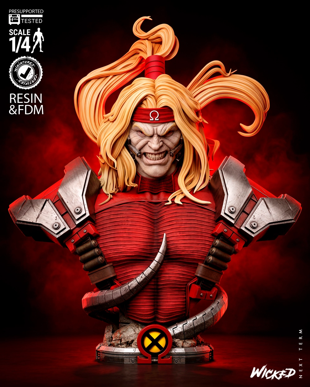 Omega Red Portrait Bust — Marvel 3D printable STL model