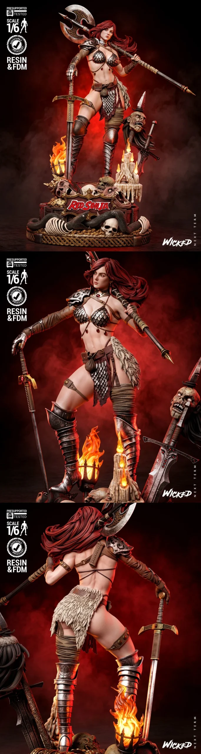 Red Sonja Sculpture — Red Sonja STL render Red Sonja Sculpture — Red Sonja 3D printable STL model
