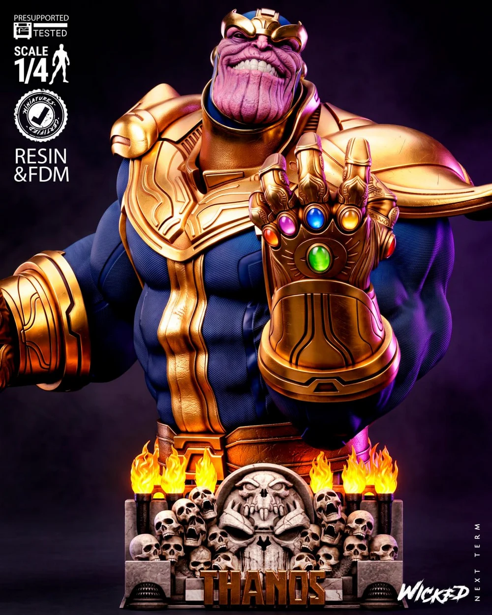Thanos Portrait Bust — Marvel 3D printable STL model