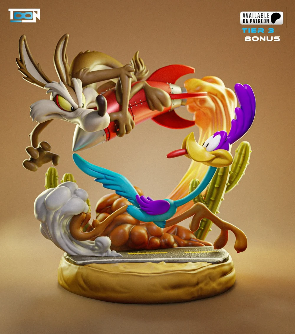 Wile E. Coyote & Road Runner — Looney Tunes 3D printable STL model