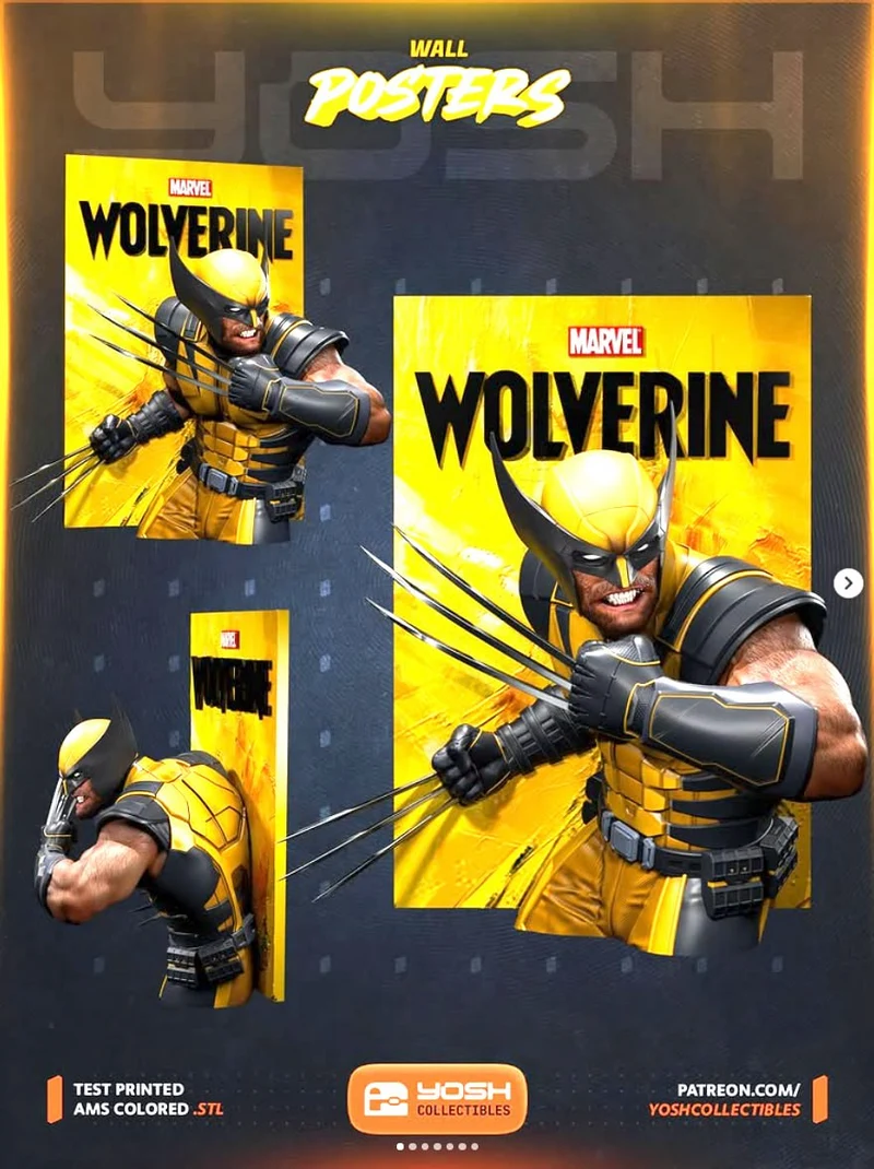 Wolverine PS5 Poster — Marvel 3D printable STL model