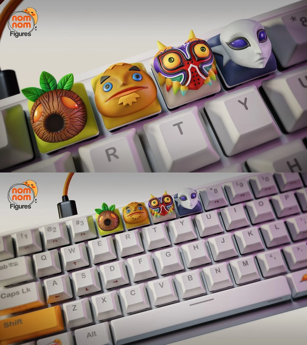 Zelda Masks Keycaps — The Legend of Zelda STL render Zelda Masks Keycaps — The Legend of Zelda 3D printable STL model