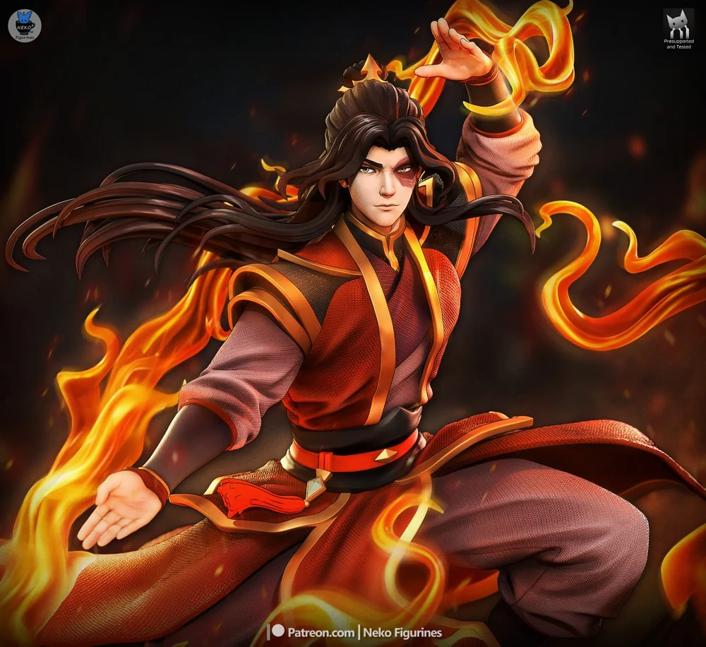 Zuko — Avatar: The Last Airbender STL render Zuko — Avatar: The Last Airbender 3D printable STL model