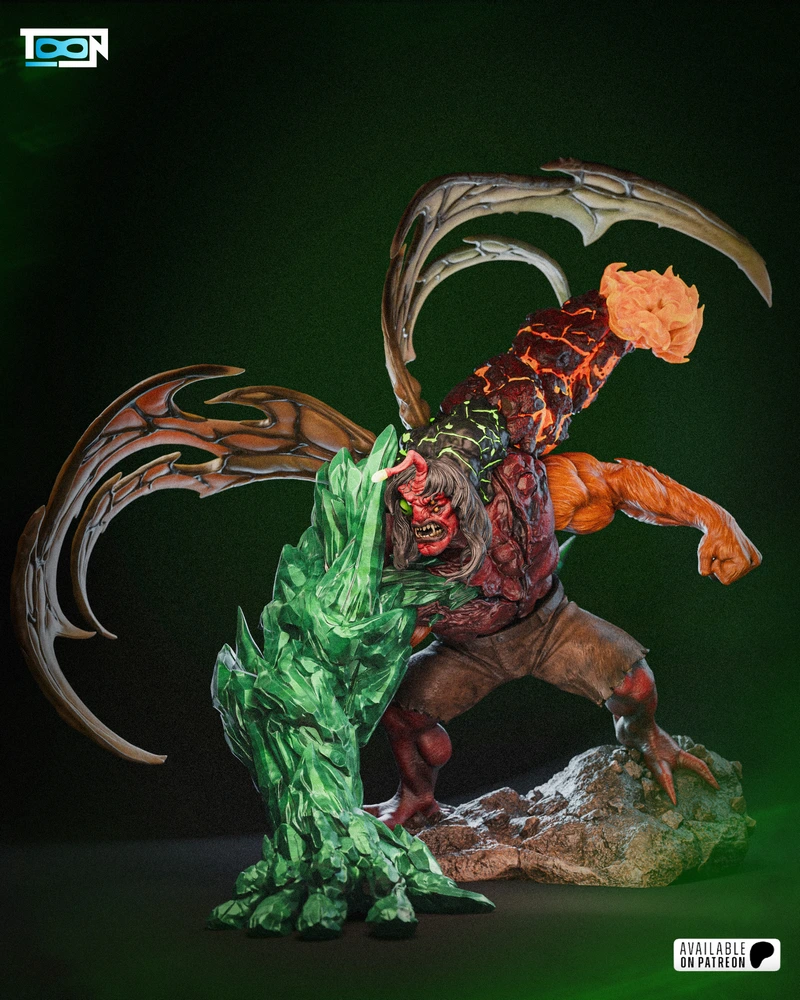 Kevin Eleven Ben 10 character figure with green crystal armor and sweeping appendages