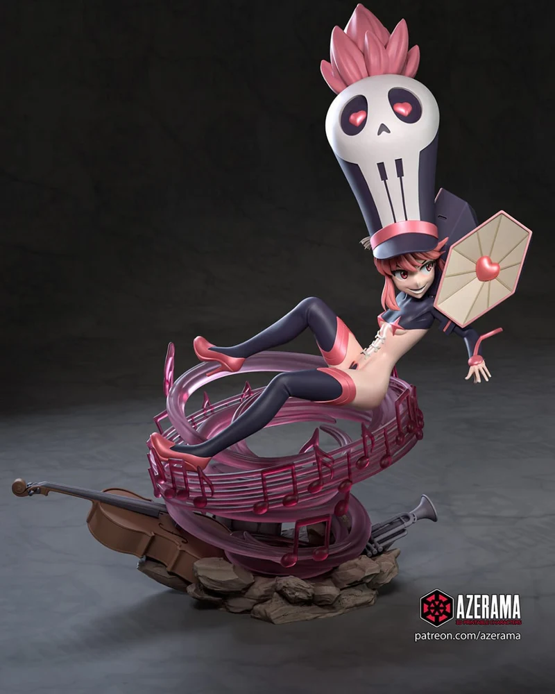 Nonon Jakuzure Symphony Regalia figure with skull hat and musical instrument base