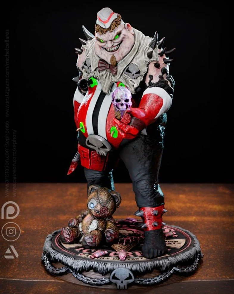 Billy Kincaid Spawn character statue with spikes and a detailed display base