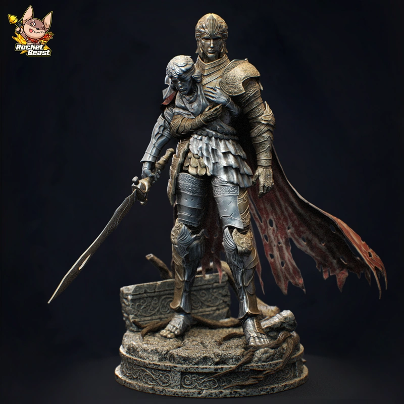 D Hunter of the Dead Elden Ring armored figure with sword and cape