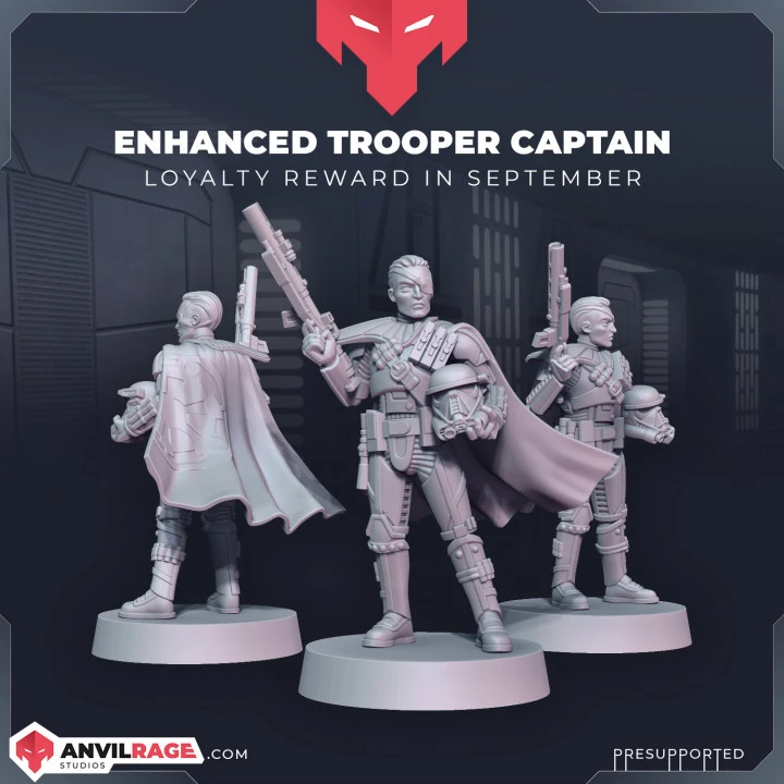 Star Wars Death Trooper Captain figures with blasters, capes, and display bases