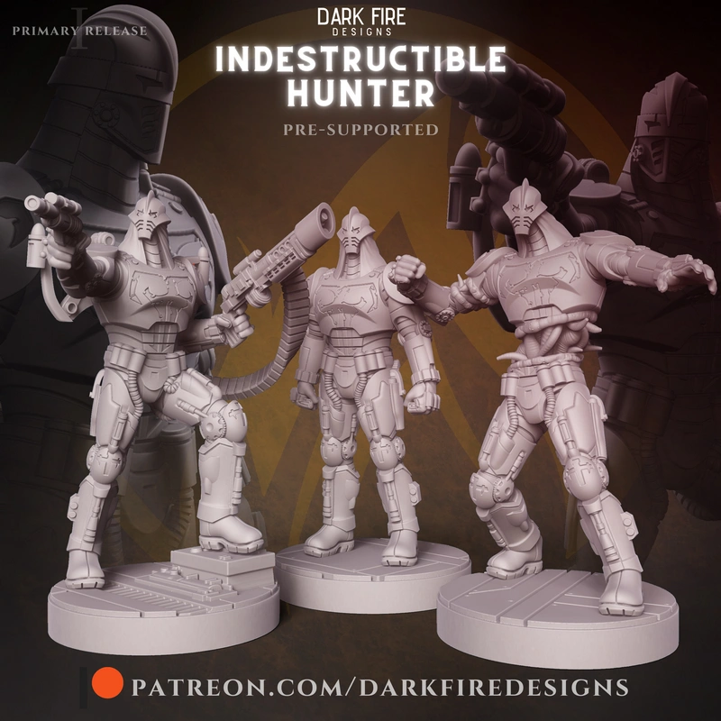 Durge Star Wars armored character figures on round display bases