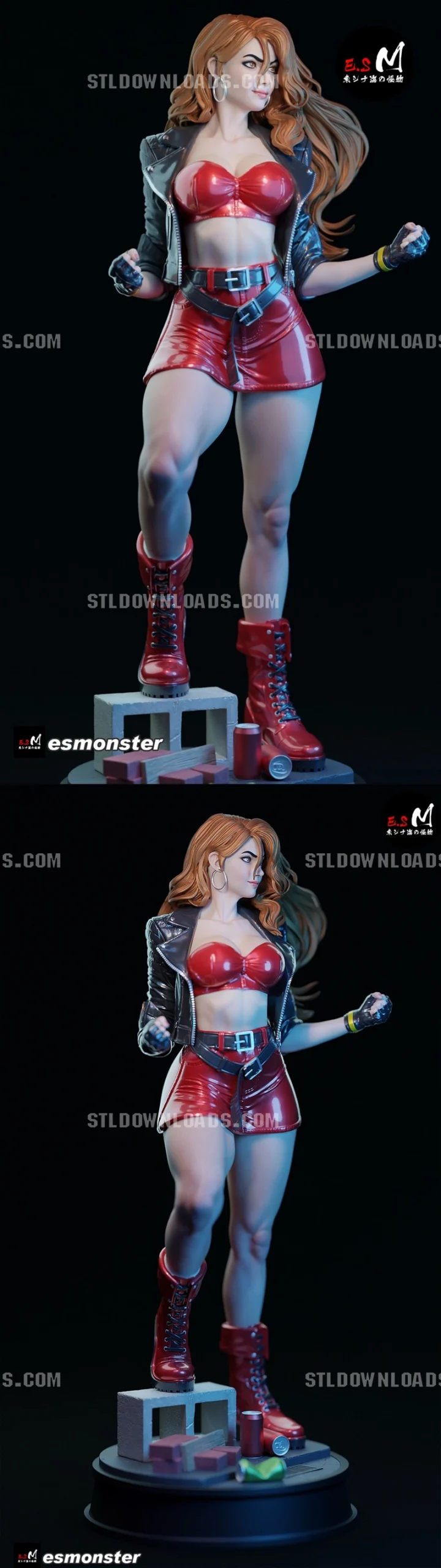 Blaze Fielding Streets of Rage figure in red clothing and boots