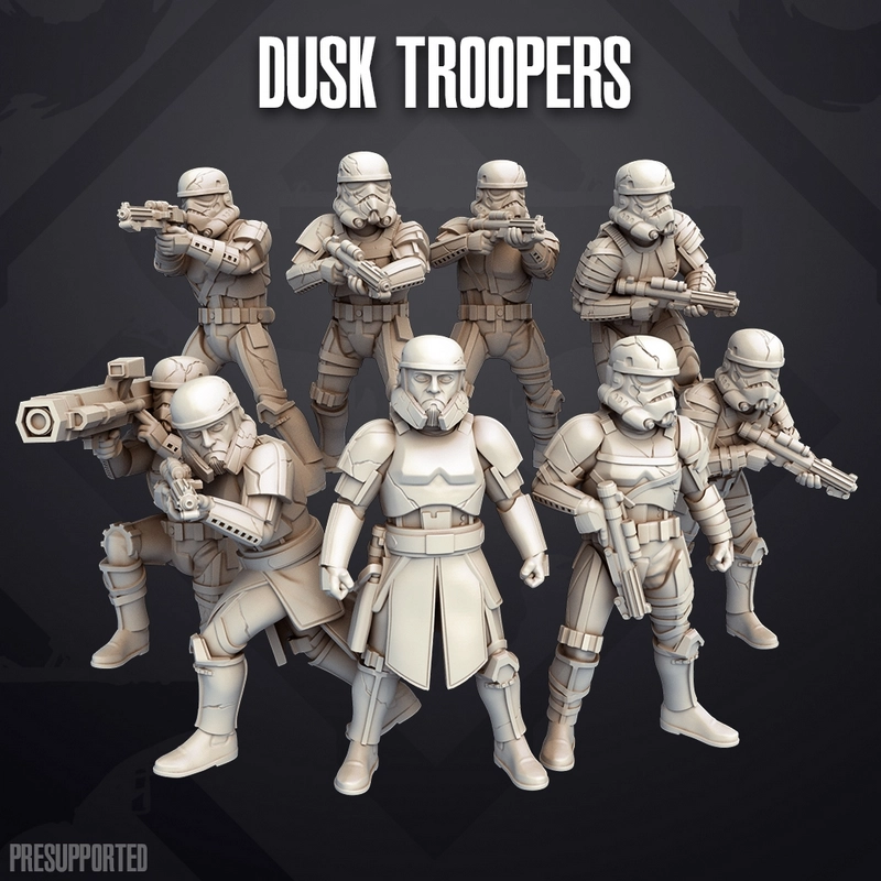 Enoch Star Wars armored trooper figure with helmet, respirator, layered armor and blaster