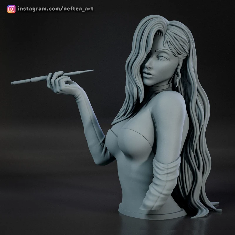 Jessica Rabbit character bust with long hair, gloves, and cigarette holder