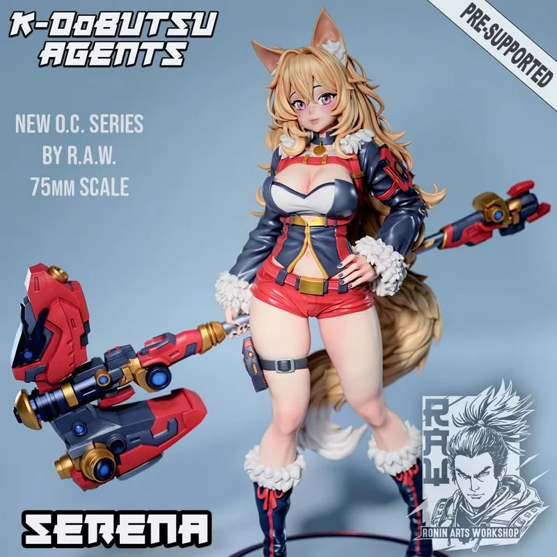 Serena original character figure with animal ears and futuristic weapons
