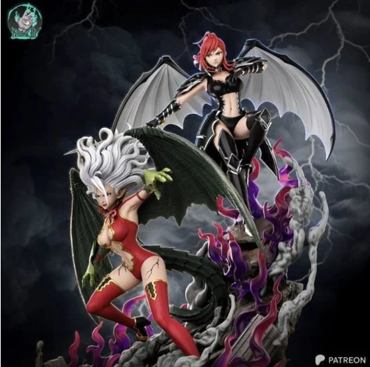 Erza Scarlet and Mirajane Strauss Fairy Tail winged 3D figure