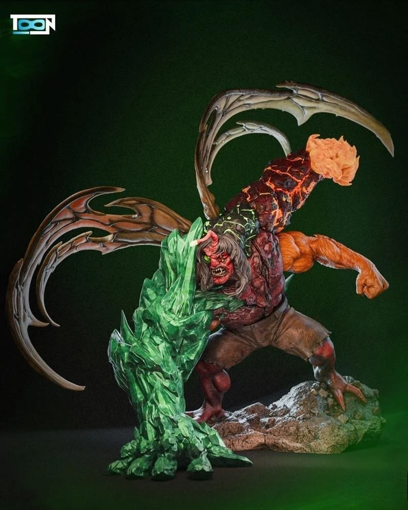 Kevin 11 Ben 10 fan-art statue with a crystalline arm and oversized claws