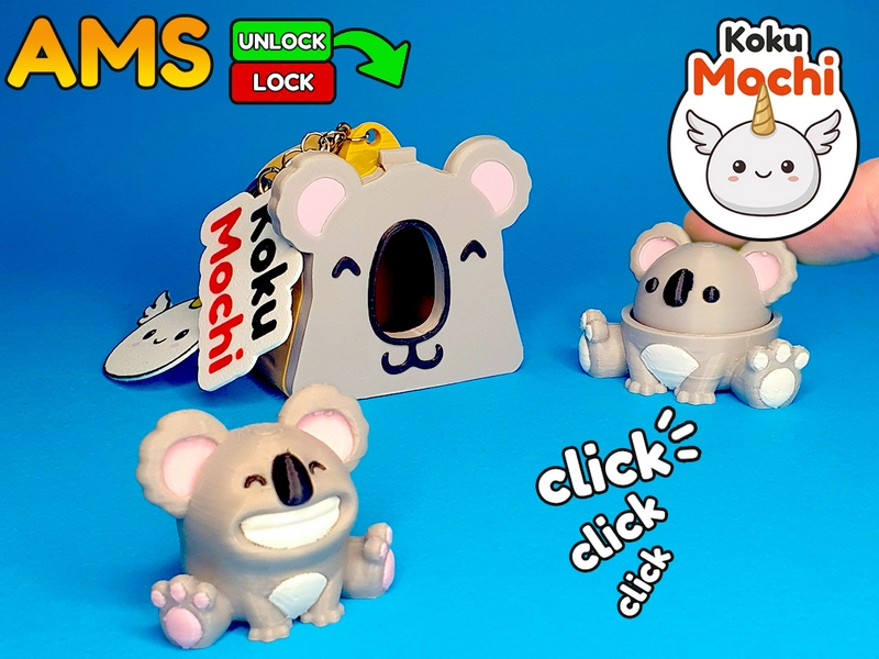 Koku Mochi koala-shaped house with small smiling koala companion figures