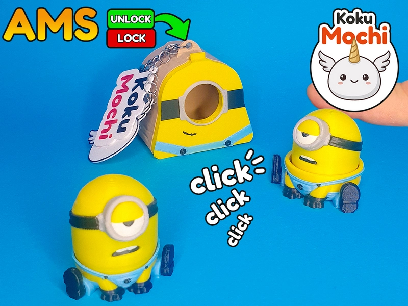 Yellow one-eyed Minion Stuart house model with a circular opening