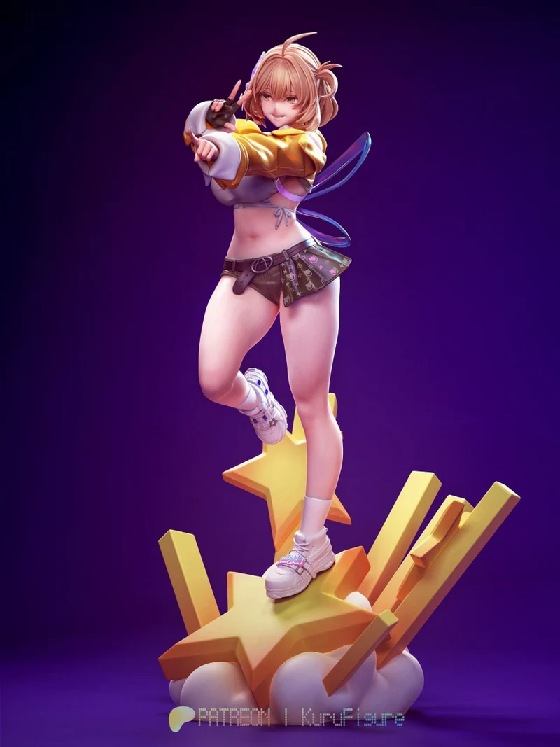 Anis from Goddess of Victory: Nikke standing on an angular star base