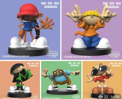Codename: Kids Next Door character figures in colorful outfits on black bases