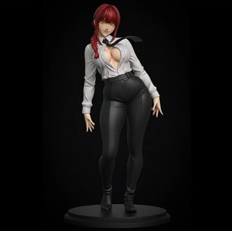 Makima from Chainsaw Man standing on a round display base