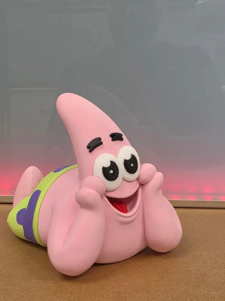 Patrick Star 3D model in a cheerful pose with colorful shorts