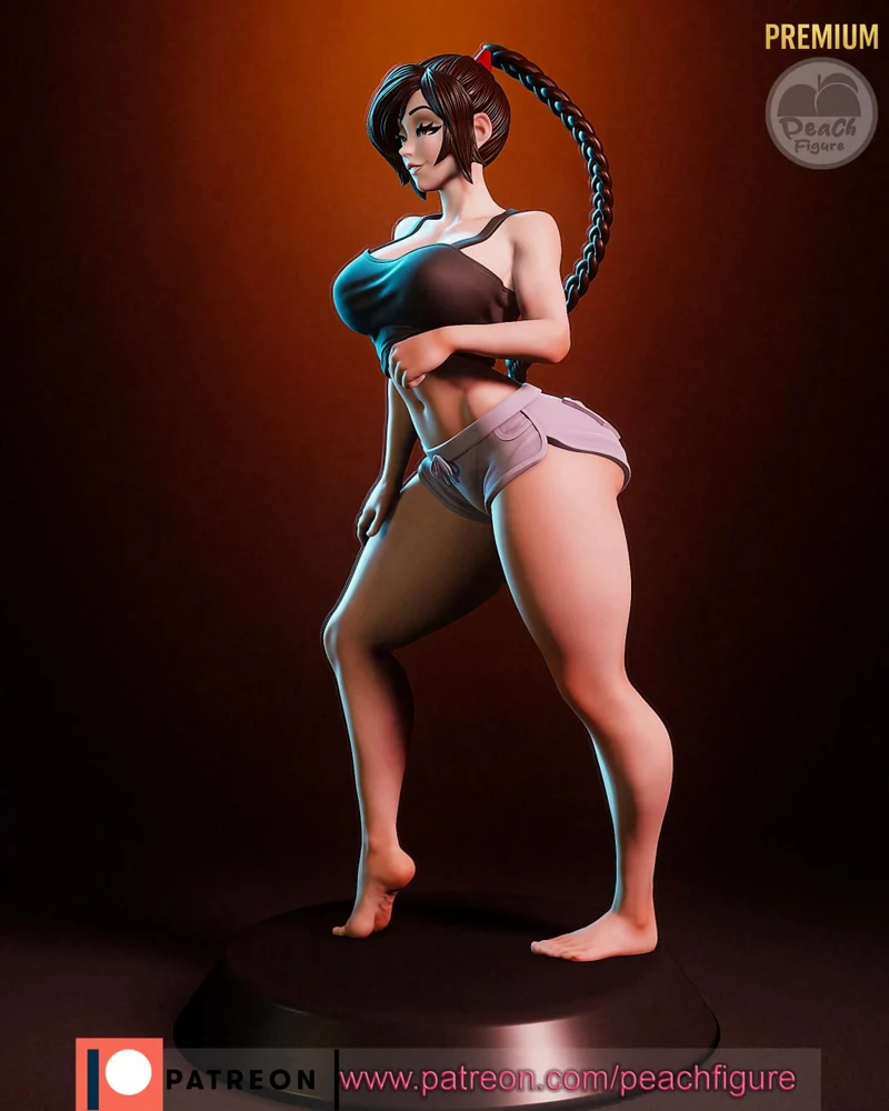 Stylized Ty Lee character figure with a long braided ponytail and standing pose