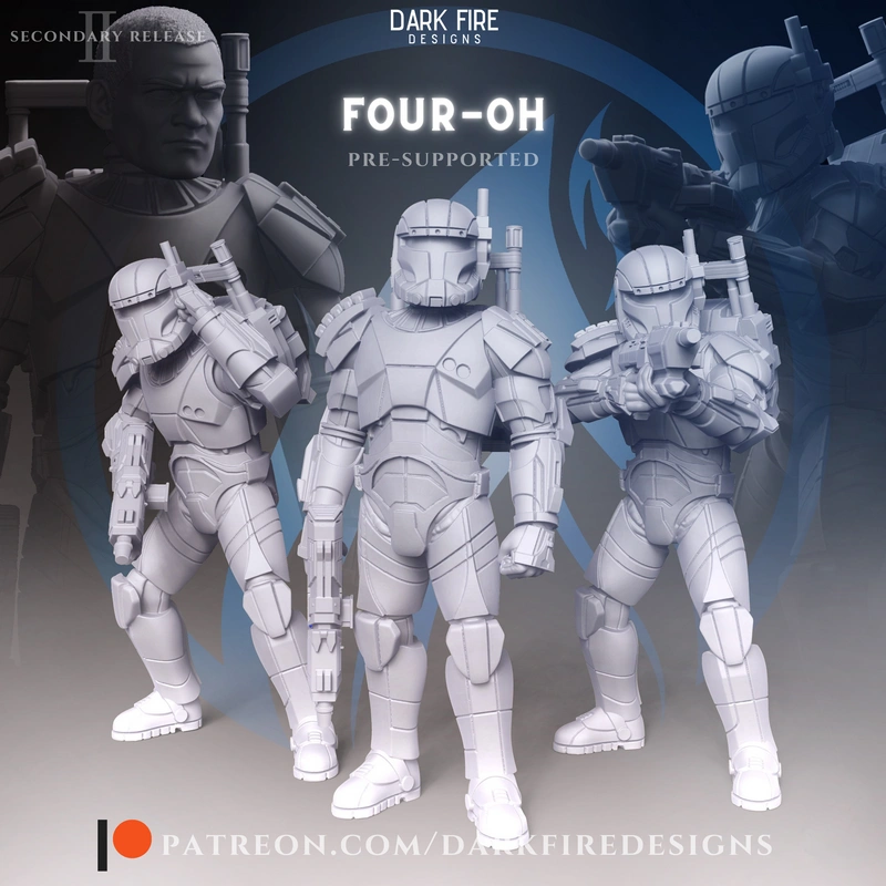RC-1140 Four-Oh Fixer Star Wars clone trooper figure with helmet, armor, and blaster