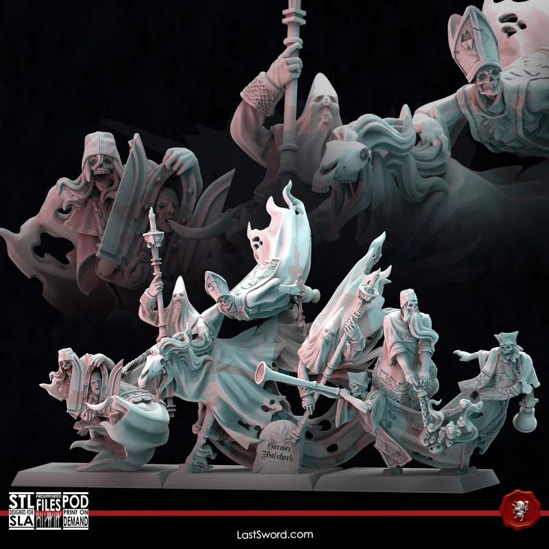 Spectral Host group of ghostly undead fantasy tabletop figures