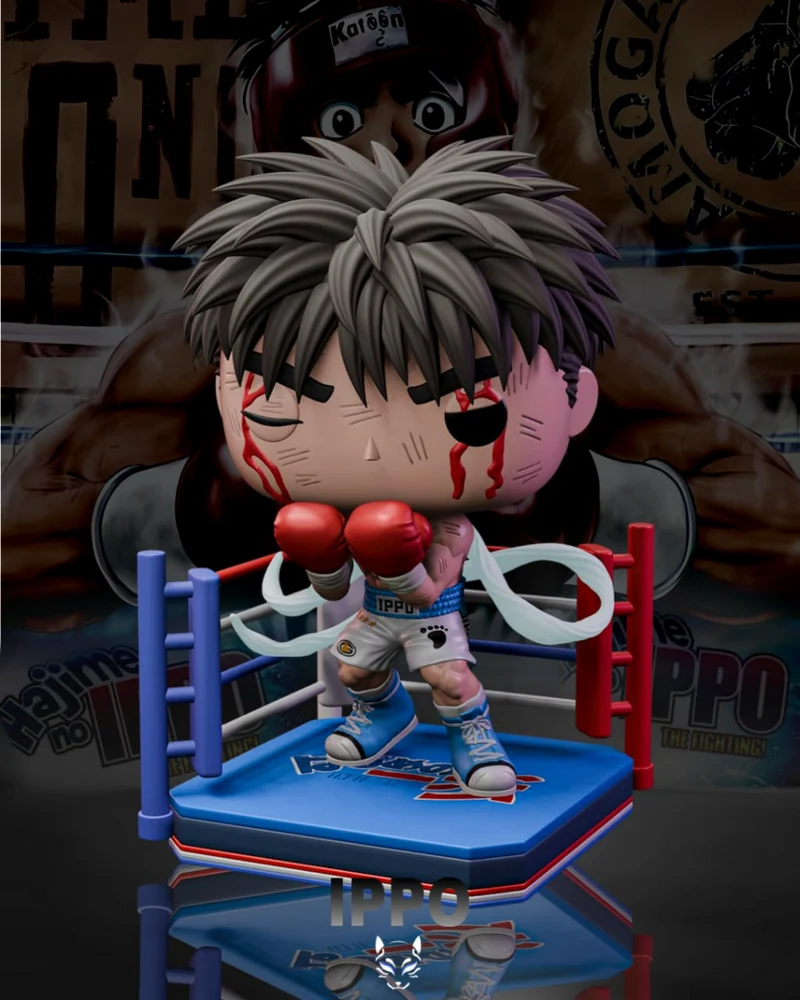 Ippo Makunouchi Funko-style boxing figure on a miniature ring