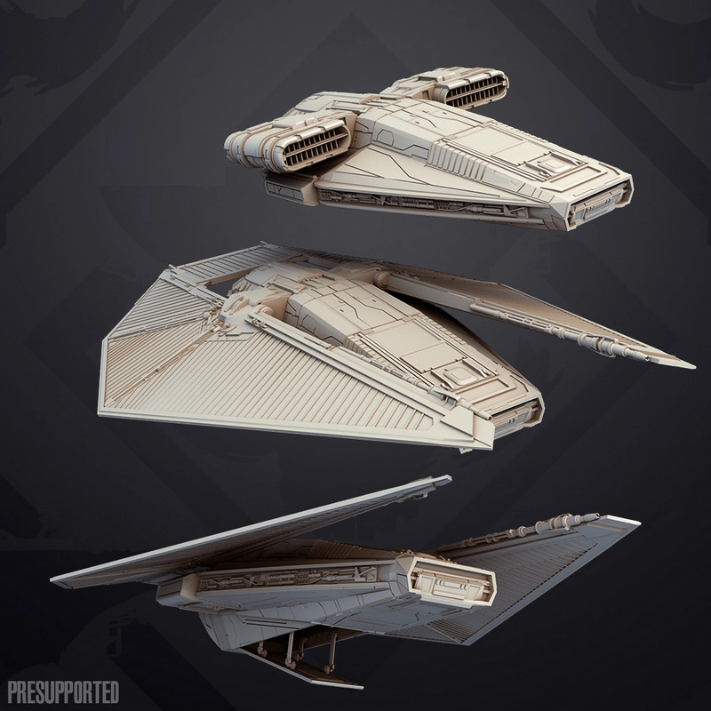 Star Wars TIE/rp Reaper Attack Lander STL spacecraft model with broad wings and detailed engine nacelles