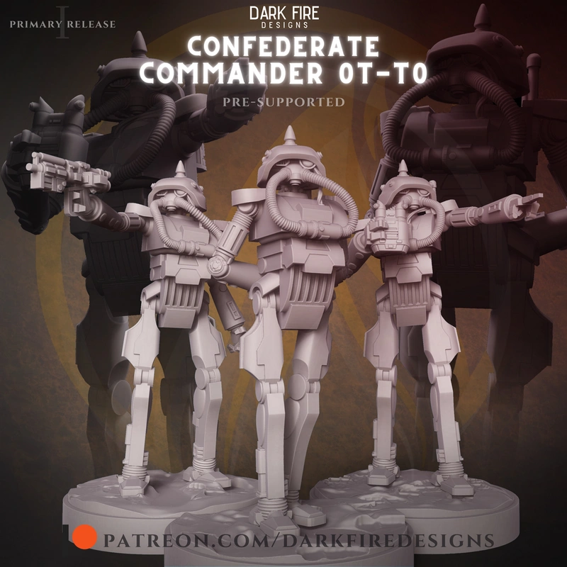 Star Wars tactical droid figures with armor, hoses, blasters, and display bases