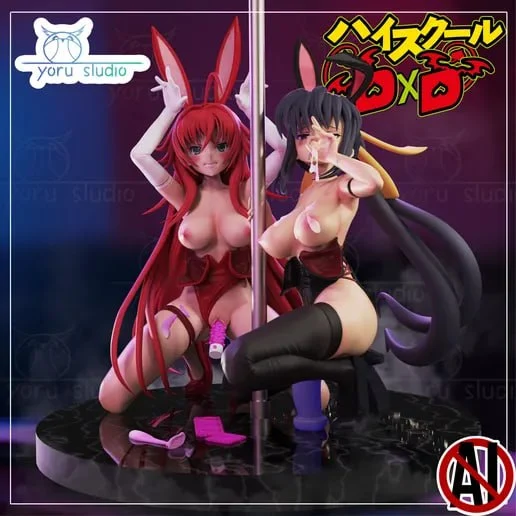 Rias Gremory and Akeno Himejima High School DxD fan-art figures
