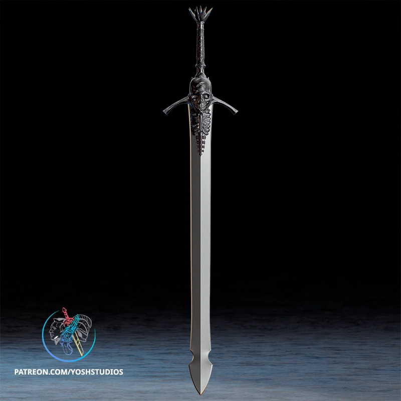 Rebellion sword from Devil May Cry with skull guard and ornate hilt