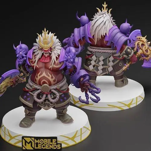Franco King of Hell Mobile Legends purple demon figure with white mane and armor