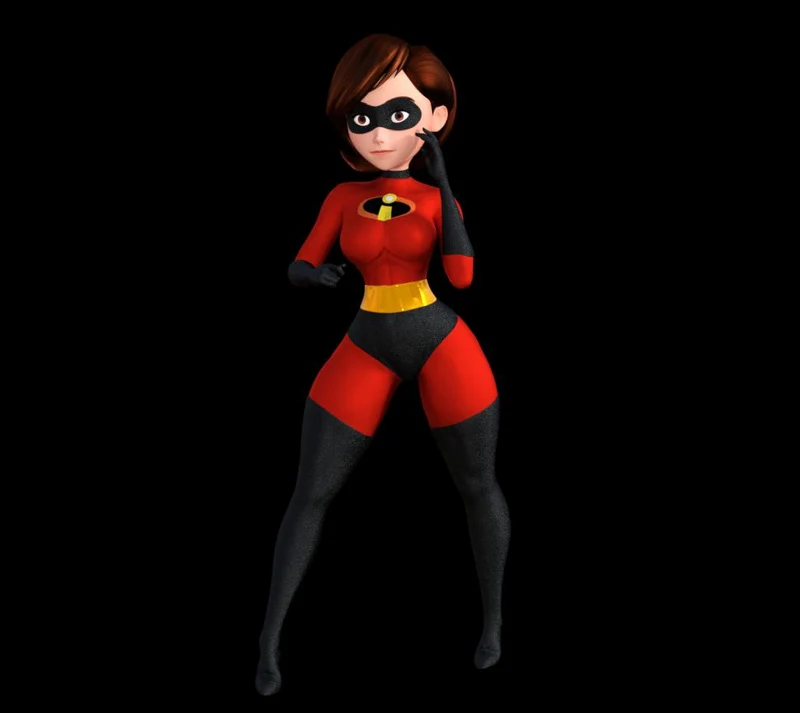 Helen Parr as Elastigirl in her red, black, and yellow superhero costume