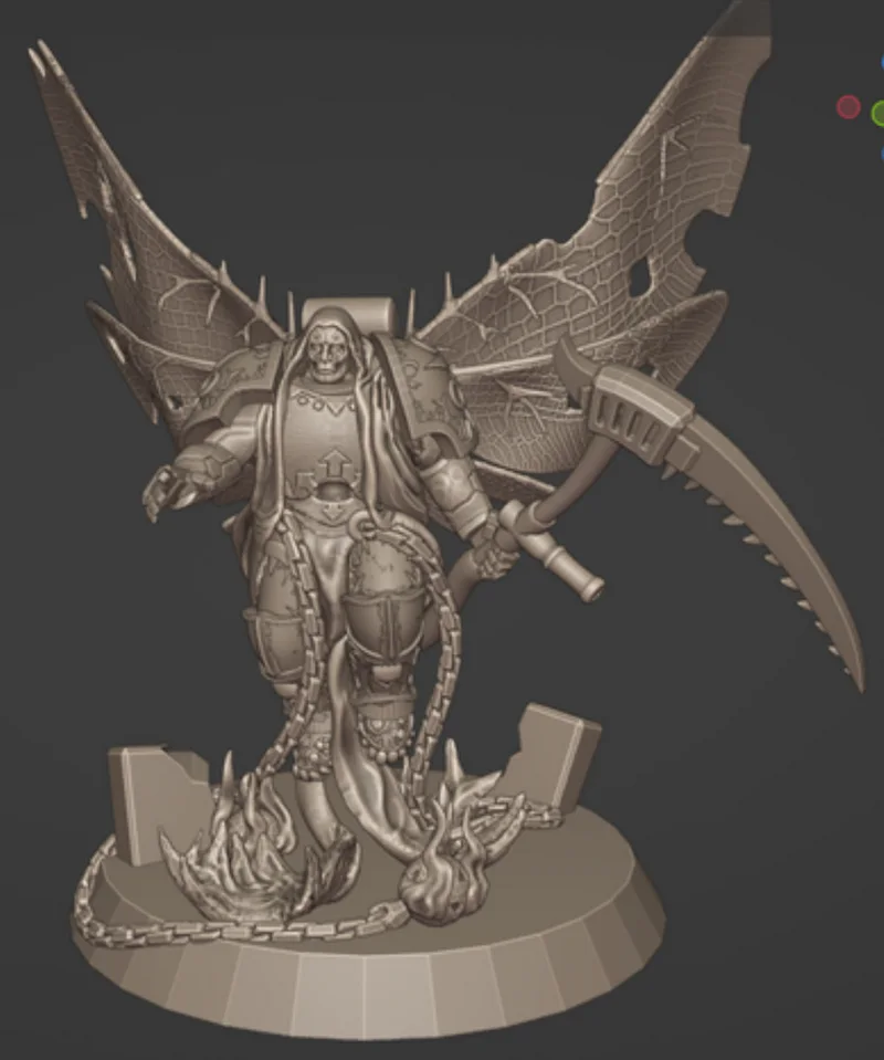 Deathshroud Terminator Plague Champion miniature with wings and scythe