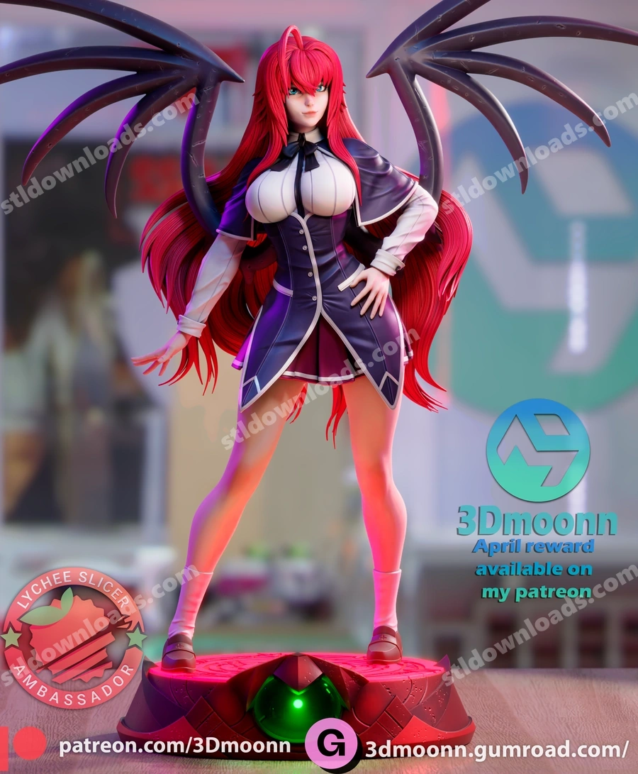 Rias Gremory High School DxD figure with red hair and dark wings