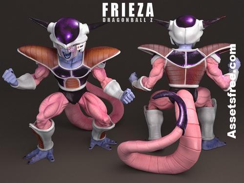 Frieza character figure from Dragon Ball Z shown from front and rear views.