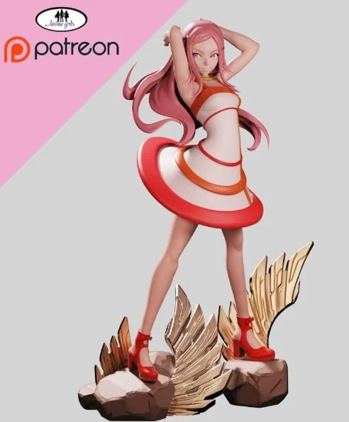 Anemone from Eureka Seven standing on a rocky crystalline base
