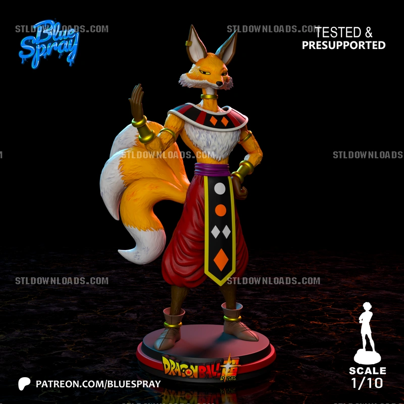 Liquiir Dragon Ball Super fox-like character figure with large tail