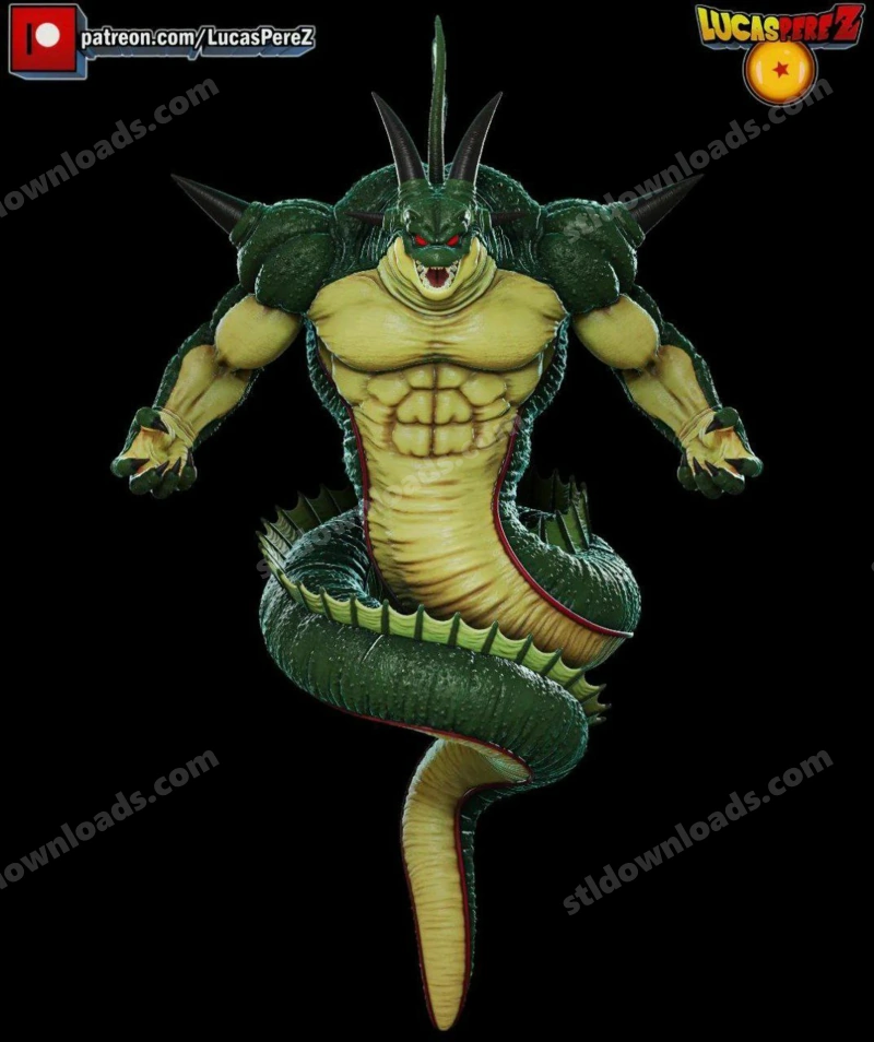 Porunga Dragon Ball Z green dragon character with horns and coiled tail