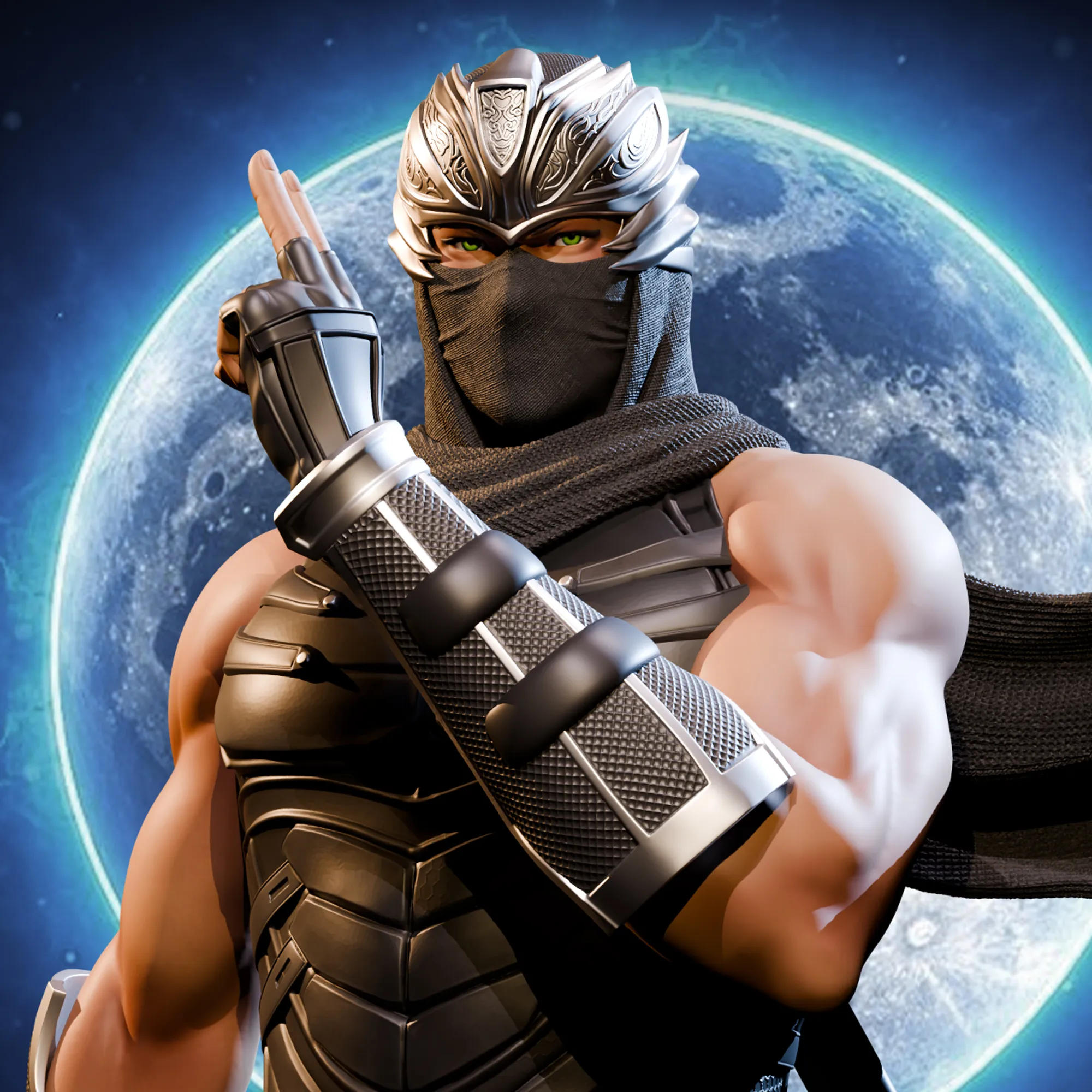 Ryu Hayabusa Ninja Gaiden figure with ornate armor and crossed swords