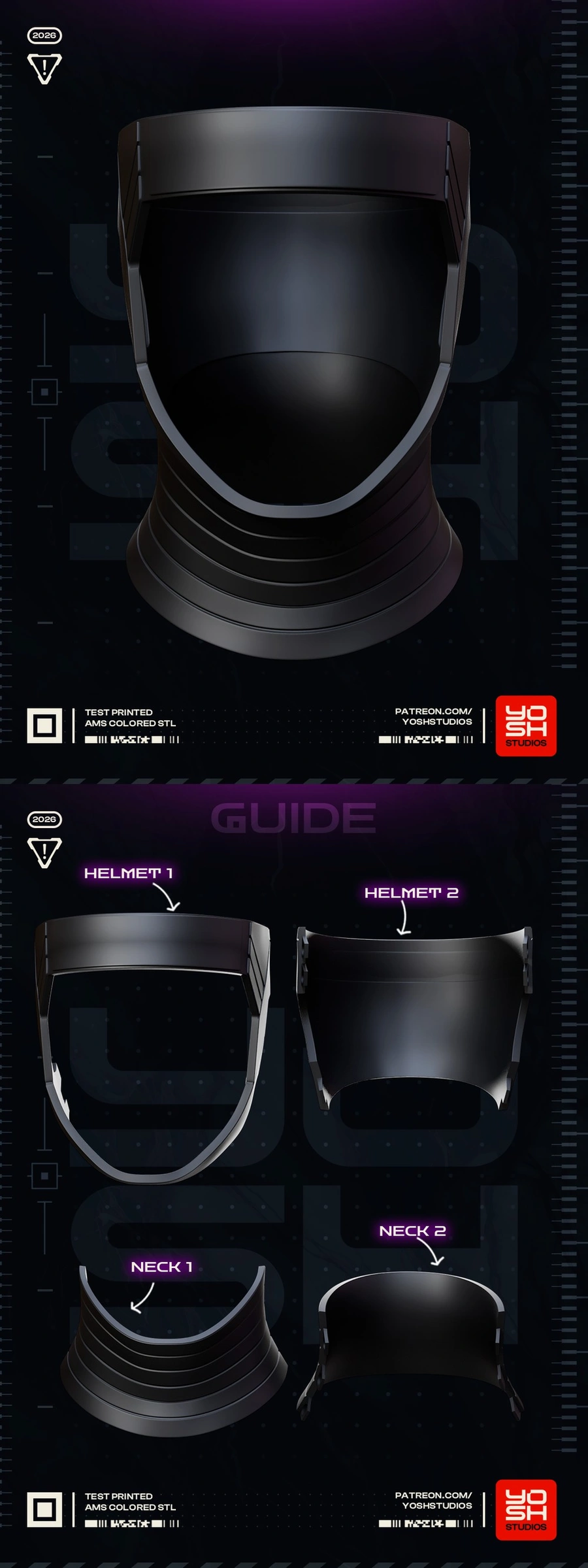 Gambit Doomsday headpiece with segmented helmet and layered neck guard